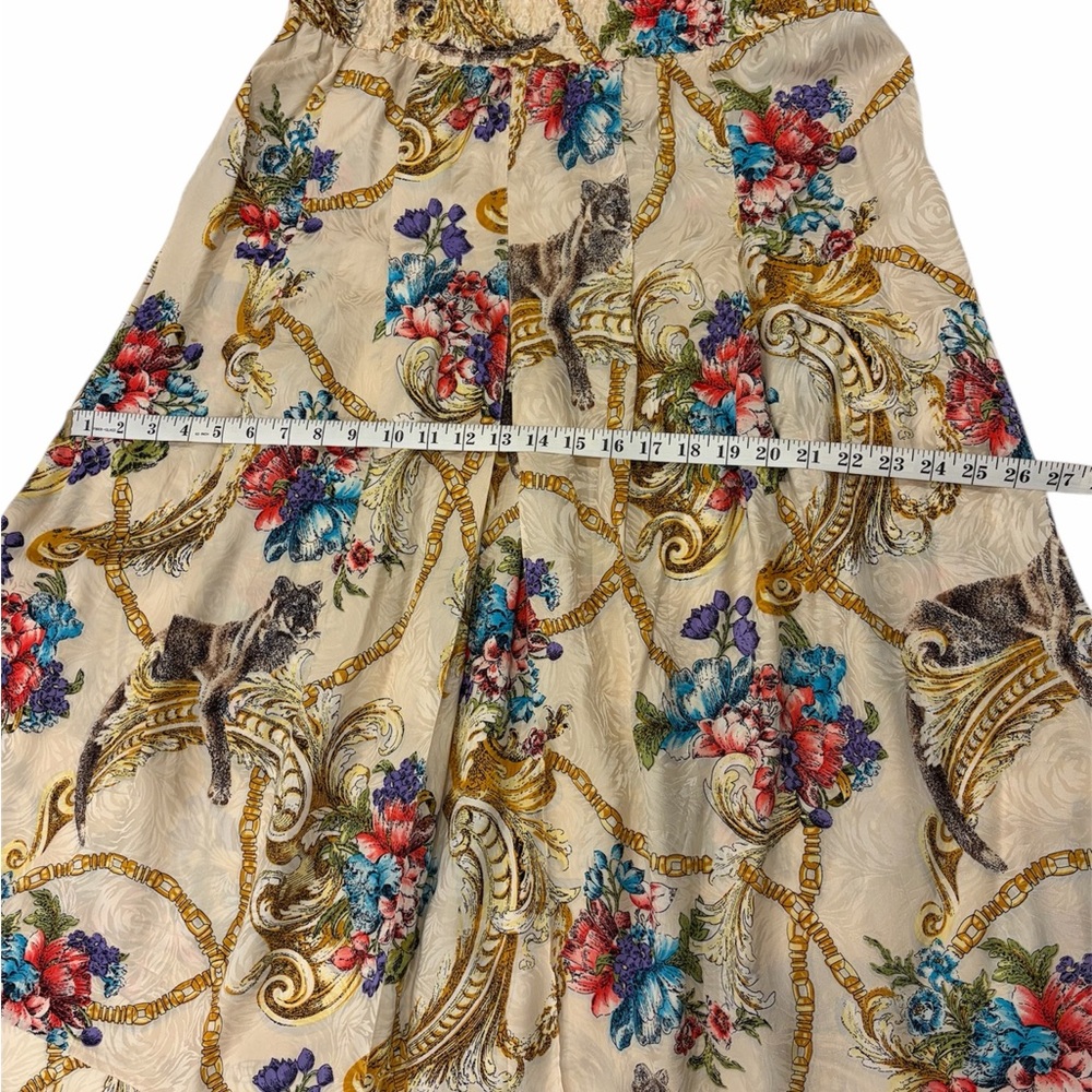Diane Freis 100% Silk Artsy Novelty Leopard Print Midi Skirt Approx Size XL FLAW - Picture 5 of 12